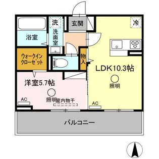 セキュレア合志【2階】の間取り