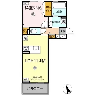 DーROOM須屋(トリシア)【2階】の間取り