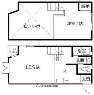 エルビス長嶺【B-5号室】の間取り