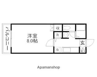 シャトーかんかん坂【107号室】の間取り