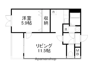 1LDKの間取り画像
