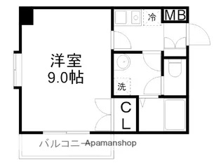 ミッドフィールドブロスビル1【1303号室】の間取り
