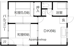 直ハイツ【2階】の間取り