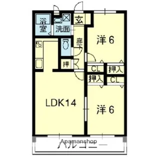 アベニュー山室【4階】の間取り