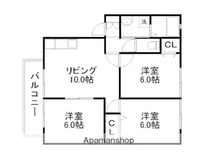 ボヌール花園【102号室】の間取り