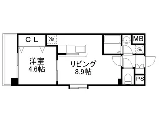 ビュークレスト京町【8階】の間取り