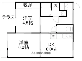モリッツ島崎【102号室】の間取り
