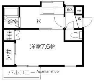 タキタハイツオーロラ【403号室】の間取り