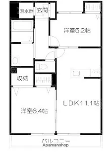 新町ヴィラージュ【202号室】の間取り