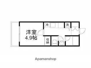 パレイシャル生駒Ⅲ【3階】の間取り