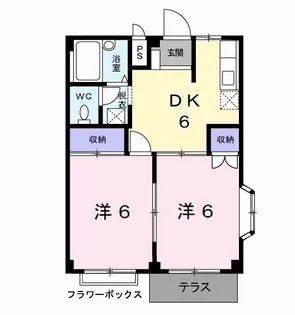 コーポオガタⅢ【1階】の間取り