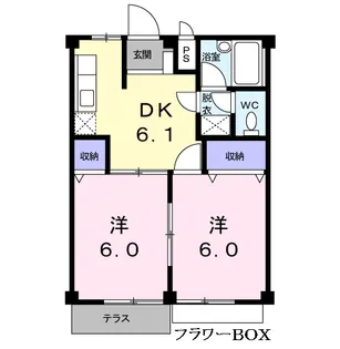 コーポオガタⅢ【1階】の間取り