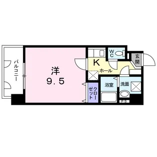 キャッスルメイト 新町【4階】の間取り