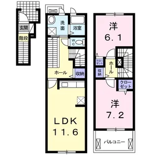 インプレスA【2階】の間取り
