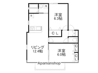 グリーンヒルズ C【203号室】の間取り