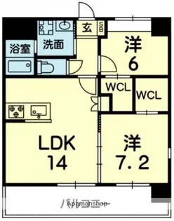 レユシール坪井【11階】の間取り