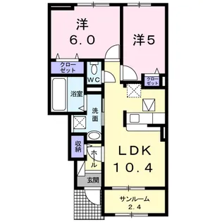 SUNSETHOUSE さくら【1階】の間取り
