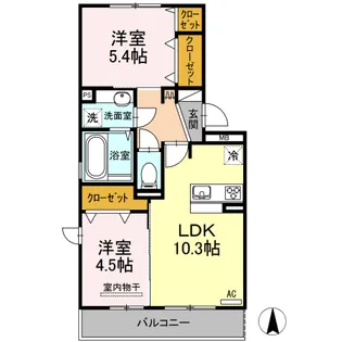 サンフラワー須屋【2階】の間取り
