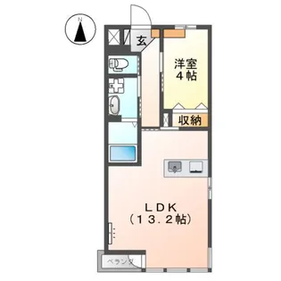 フローラハイツ飛田【1階】の間取り