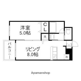 VINCENTE船場【5階】の間取り