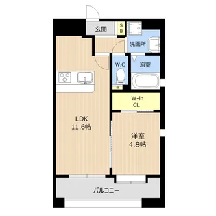 LIBTH熊本駅南【4階】の間取り