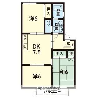 エステートピア改寄【2階】の間取り