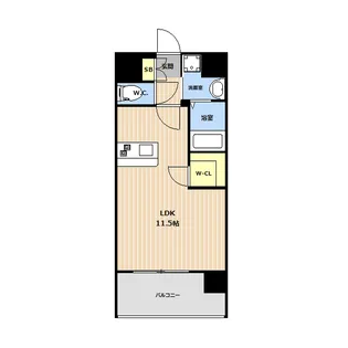 LIBTH熊本駅前【2階】の間取り