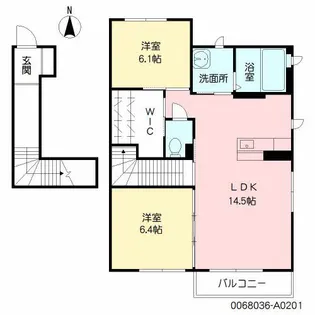 クレセオ ブレス Ⅰ番館【2階】の間取り