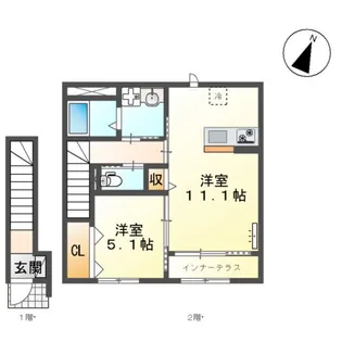 フューチャースカイ須屋【202号室】の間取り