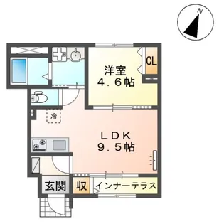 フューチャースカイ須屋【102号室】の間取り