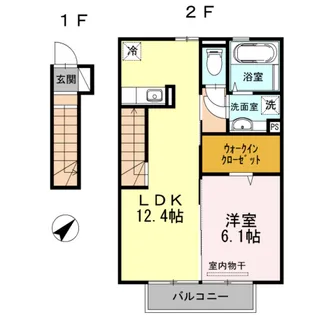 セジュール池亀町 B棟【203号室】の間取り