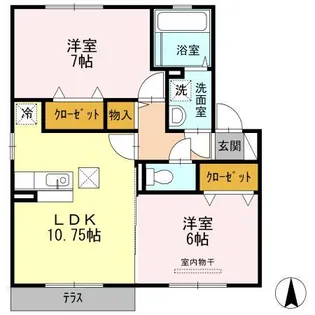 メゾン・ラフィーネ【1階】の間取り