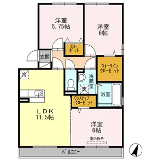 サンハイム須屋 B棟【2階】の間取り