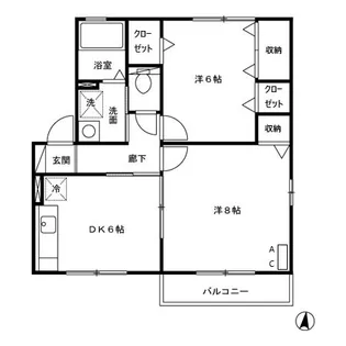 キャッスル コンフォート B棟【2階】の間取り