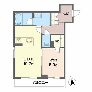 1LDKの間取り画像
