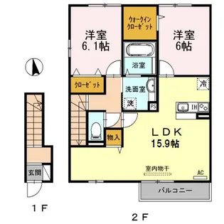 カーサ・フェリス【2階】の間取り