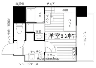 学生会館 N2上熊本【206号室】の間取り