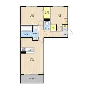 セキュレア合志【3階】の間取り