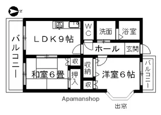 熊本県熊本市西区新土河原1丁目【マンション】の間取り