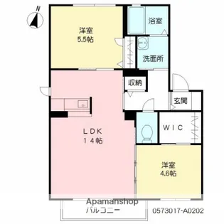 クライスK Ⅰ【202号室】の間取り