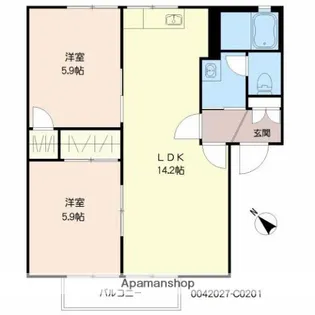 コンフォール志村C【201号室】の間取り