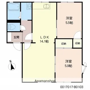 シーサイドアヴェニューB【103号室】の間取り