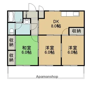 第2宗コーポ【A102号室】の間取り