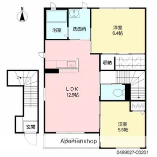 ディアスSAKAE C【201号室】の間取り
