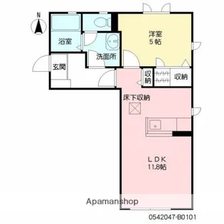 コオリナB【101号室】の間取り
