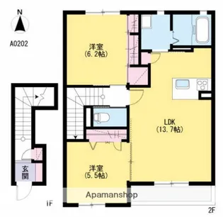 シャーメゾン見晴台A【202号室】の間取り