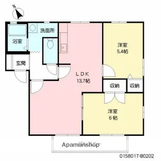 サンディアス児玉【B202号室】の間取り