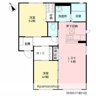 メゾンコナカB【102号室】の間取り