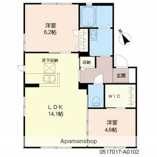 コンフォート森A【1階】の間取り