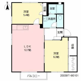 エミネンス明磧Ⅱ【101号室】の間取り